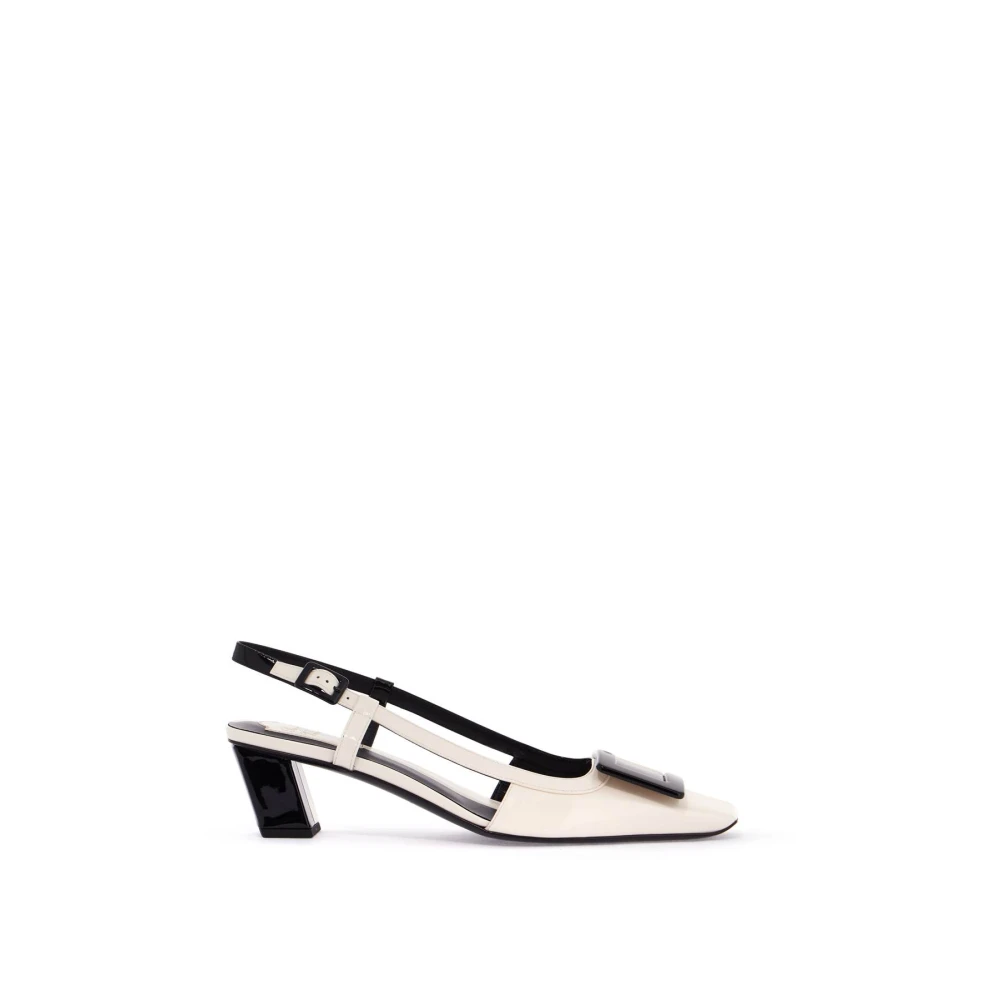 To-tone patent skinn slingback pumps