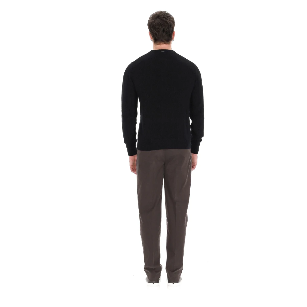 Herno Wollen trui met ronde hals Black Heren