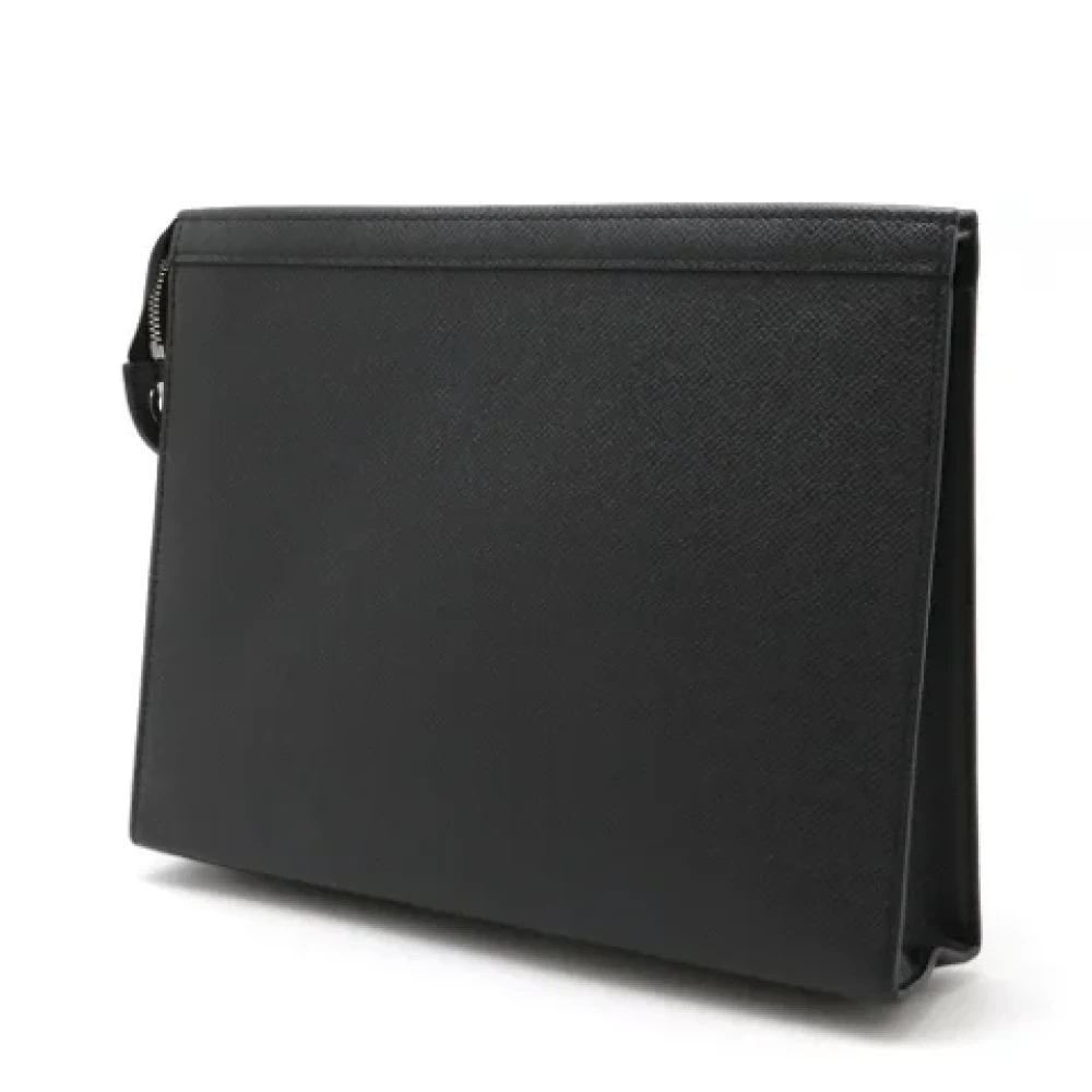Louis Vuitton Vintage Pre-owned Leather clutches Black Heren