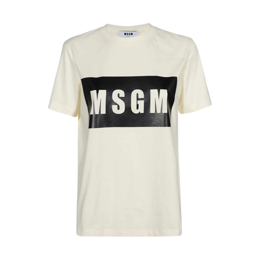 Msgm - Tops > T-Shirts - Beige - Msgm - Modalova