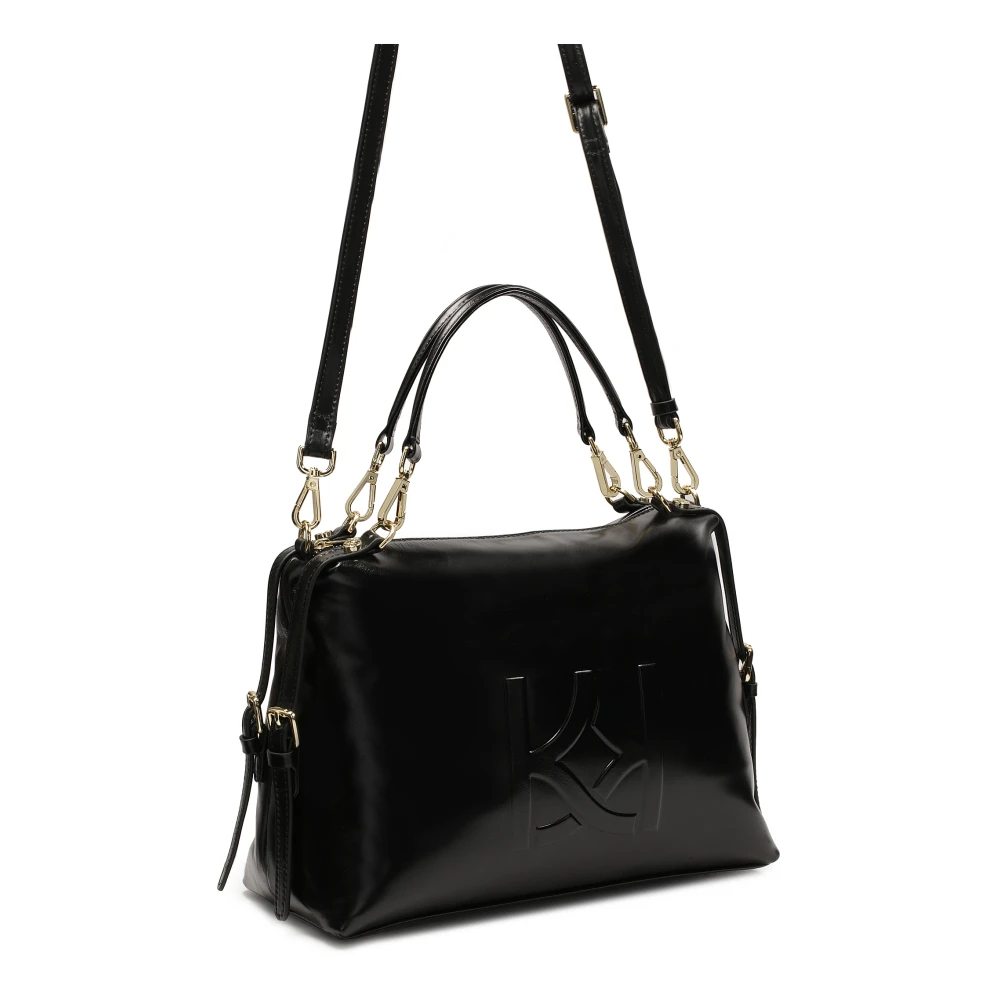 Kazar Ruime zwarte leren handtas Black Dames