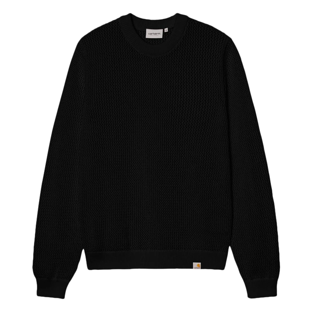 Carhartt Wip Men's Black Round-Neck Knitwear, Xl, Stockton Jumper