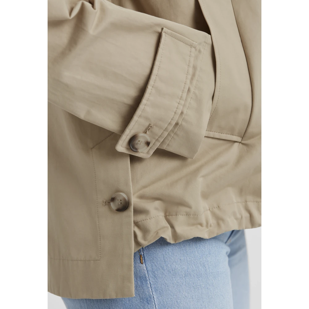 Milestone Sportieve Trenchcoat met capuchon Beige Dames