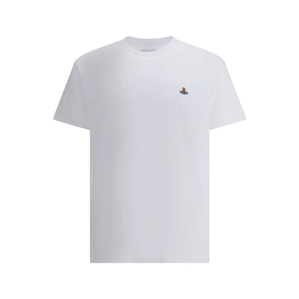 Vivienne Westwood Orb Logo Camiseta De Algodón Tops Hombre Blanco S