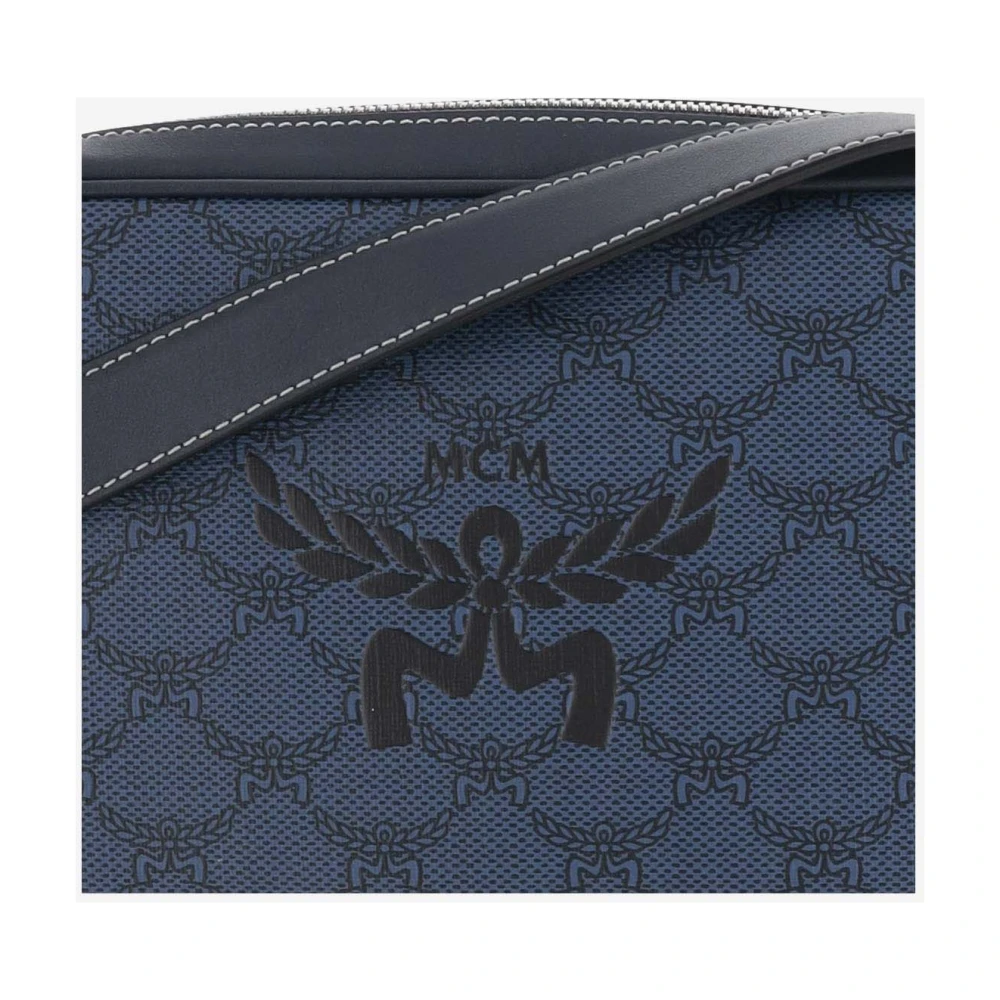 MCM Canvas Schoudertas met Logo Print Blue Dames