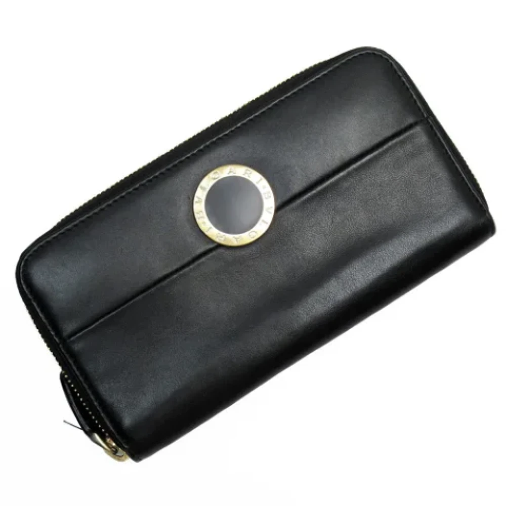 Bvlgari Vintage Pre-owned Leather wallets Black Dames