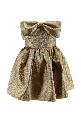 golden-bustier-dress-with-bow-detail