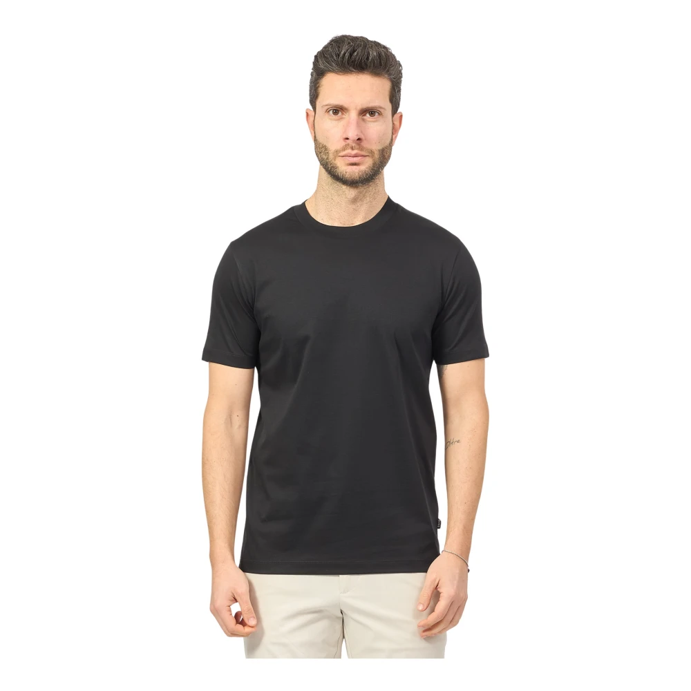 Hugo Boss Zwart Katoenen Ronde Hals T-shirt Black Heren