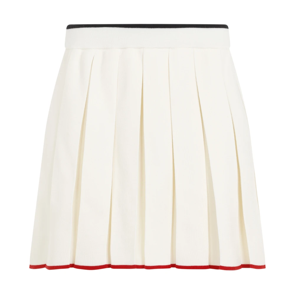 Thom Browne Witte Geplooide Rok met Strepen White Dames