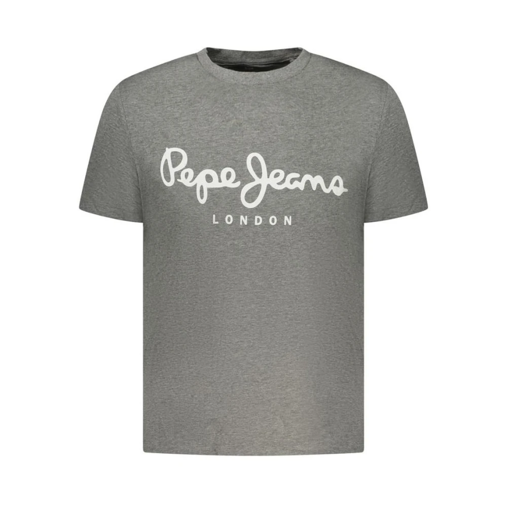 Pepe Jeans Men's Gray T-Shirts, Xl, Cotton Crew Neck T-Shirt