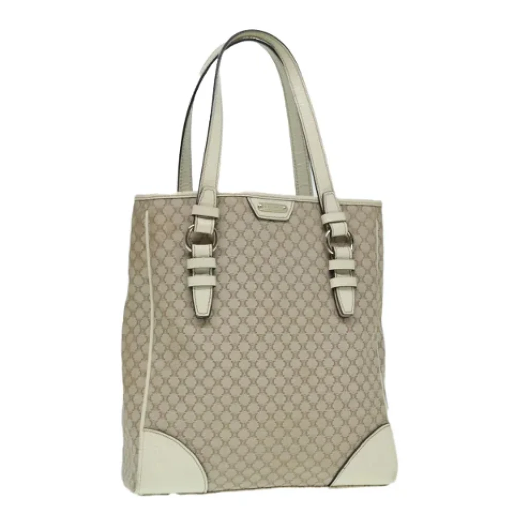 Celine Vintage Pre-owned Canvas handbags Beige Dames
