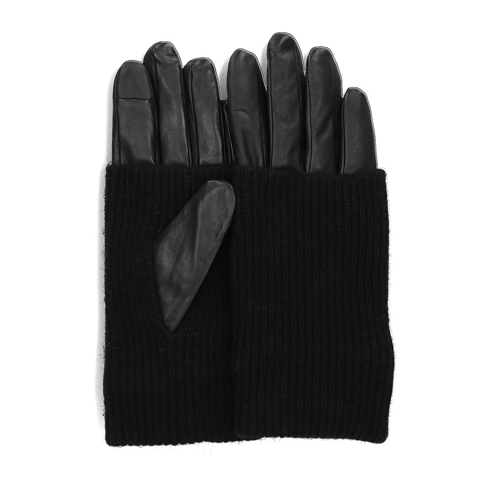 Markberg Zwarte Leren Statement Handschoenen Black Dames