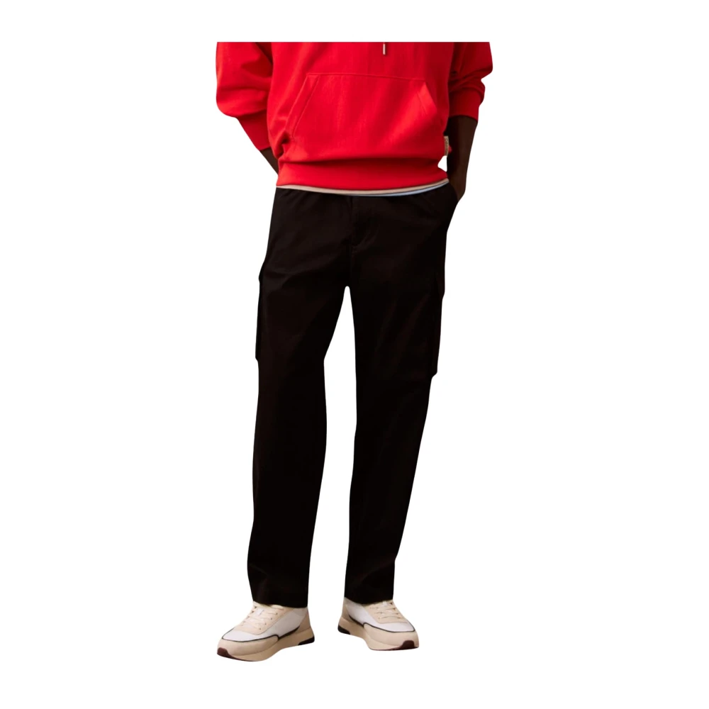 Calvin Klein Jeans Men's Black Zip And Button Cotton Blend Trousers - Straight Trousers - 2XL- Trousers