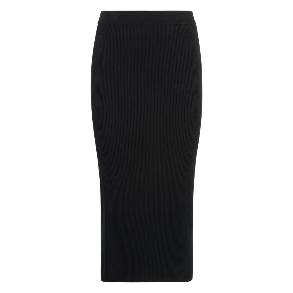 Michael Kors Geribbelde gebreide rok met elastische tailleband Black Dames