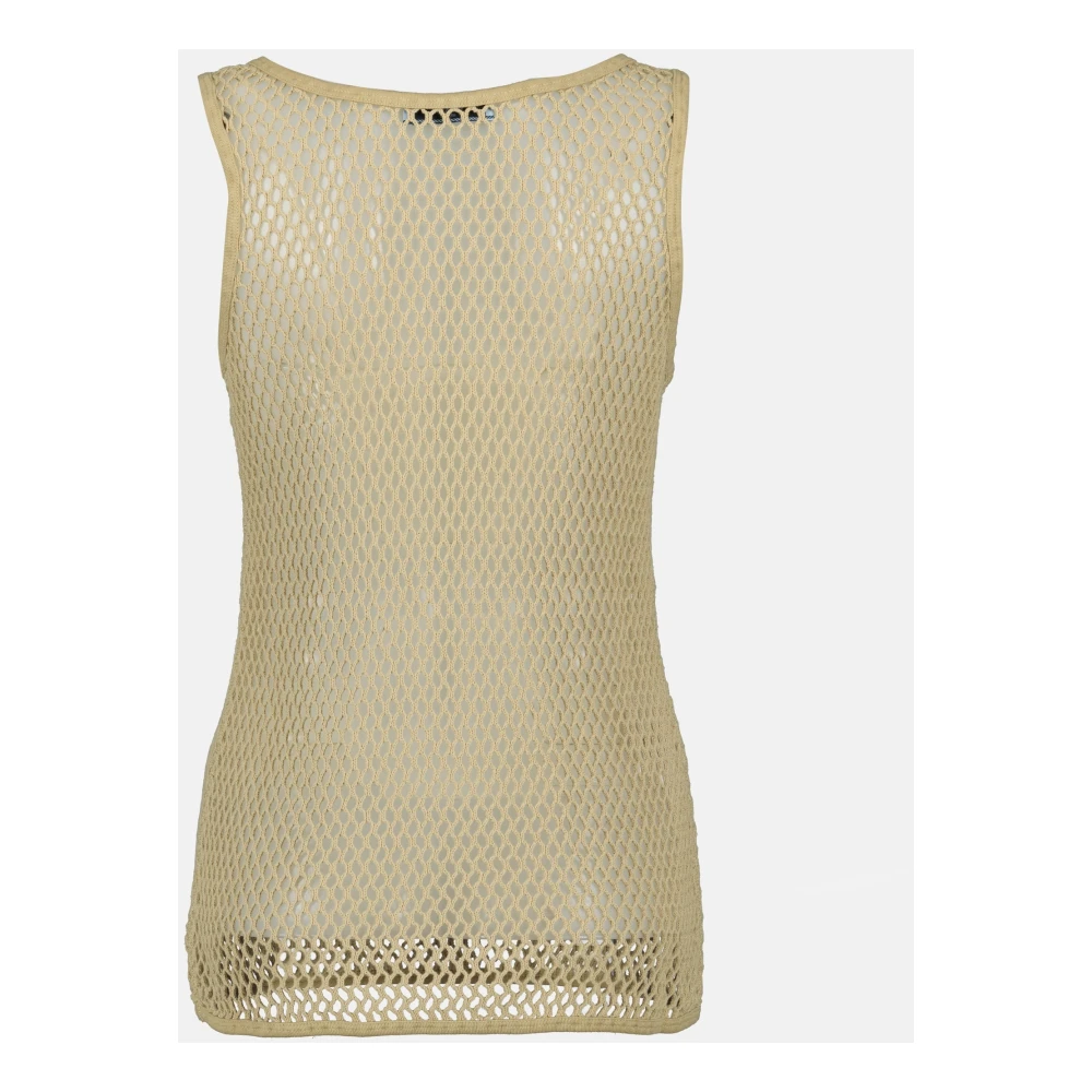 Prada Mesh Katoenen Hemdje Beige Dames