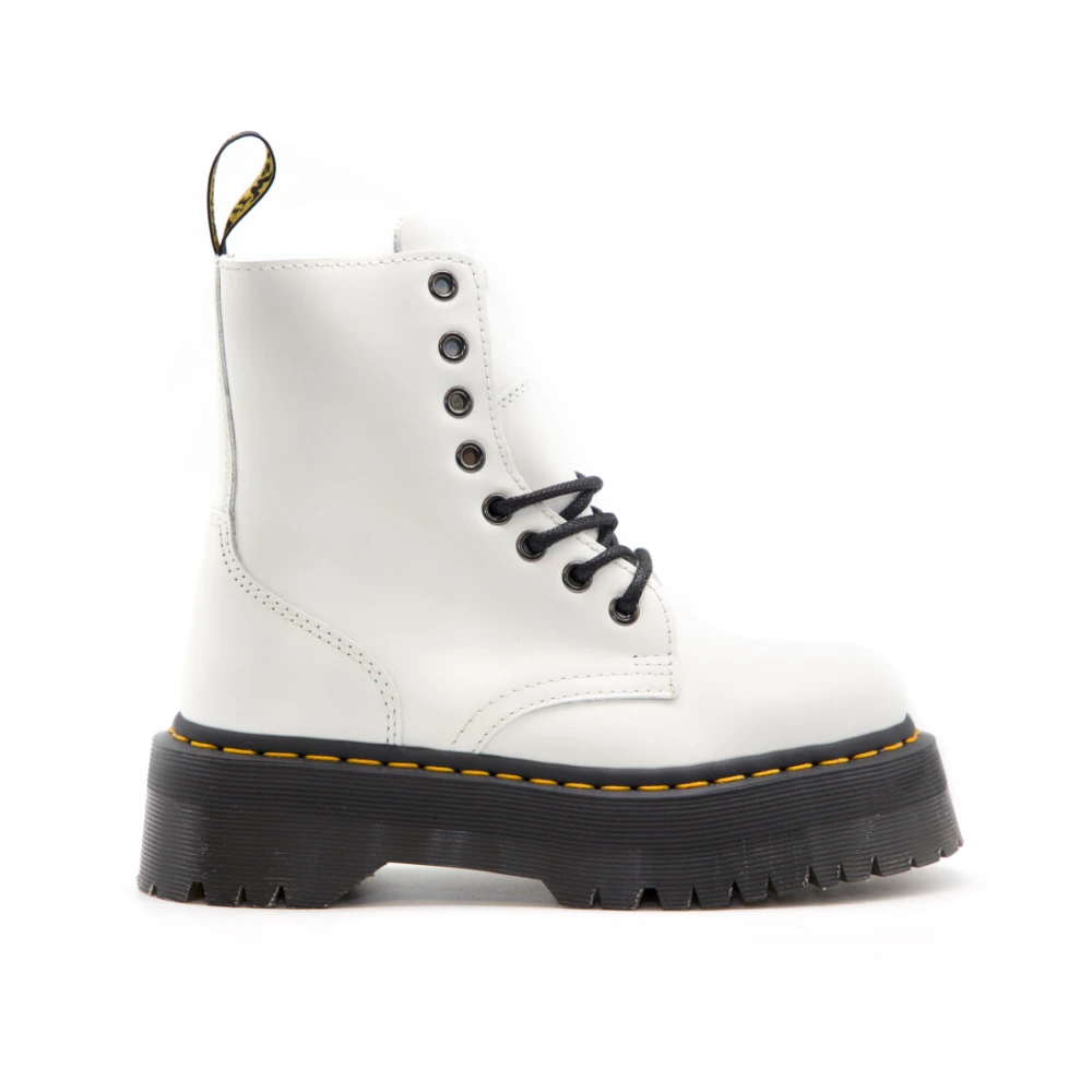 Dr. Martens White Jadon Platform Boots - Female - Lace-Up Boots - 3 Uk - Shoes