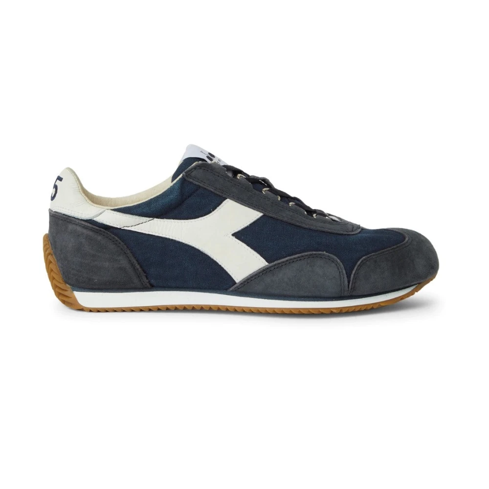 Diadora Men's Blue Sneakers, 6 Uk, Canvas Heritage Trainers Stone Wash