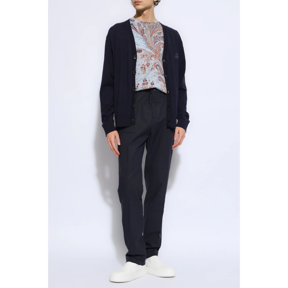 ETRO Bedrukt T-shirt Blue Heren