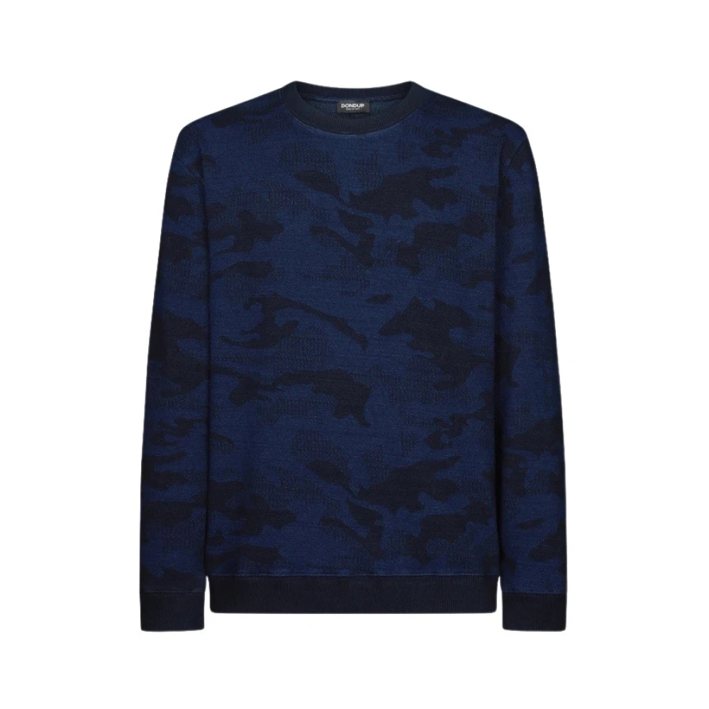 Dondup Camouflage crewneck sweatshirt Blue Heren