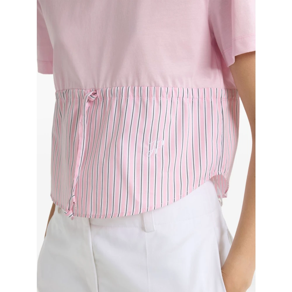 Patou Gestreept Roze Crew Neck T-shirt Pink Dames