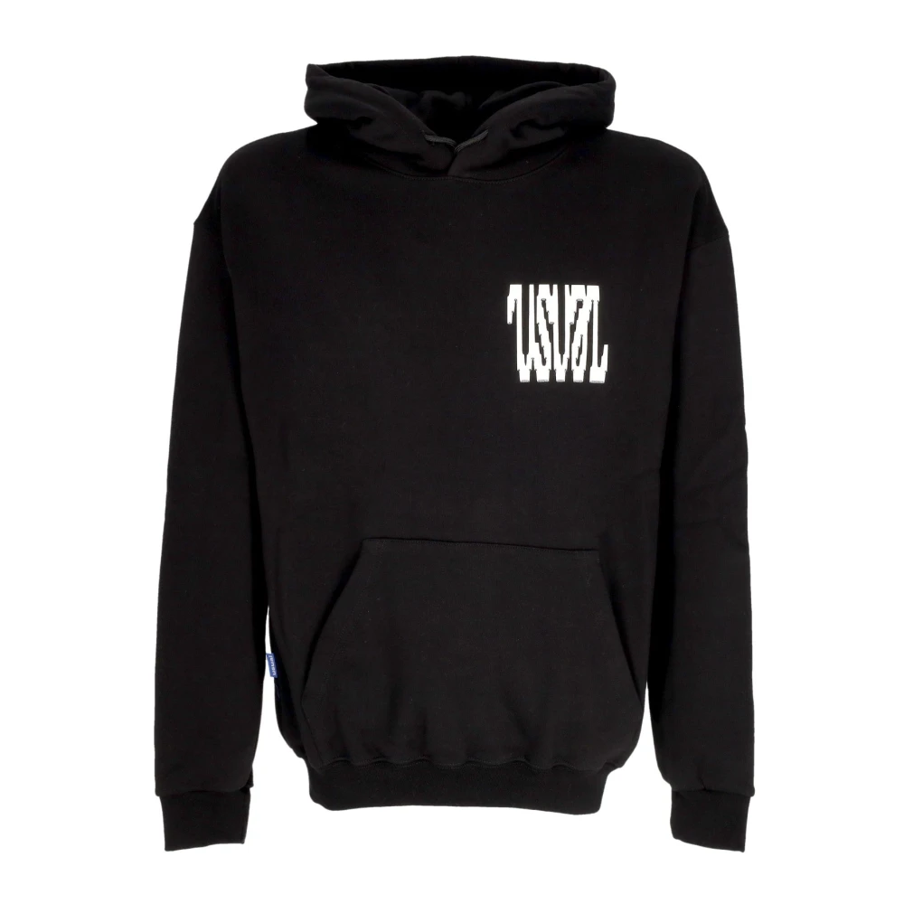 Usual Zwarte Digi Hoodie Sweatshirt met lange mouwen Black Heren