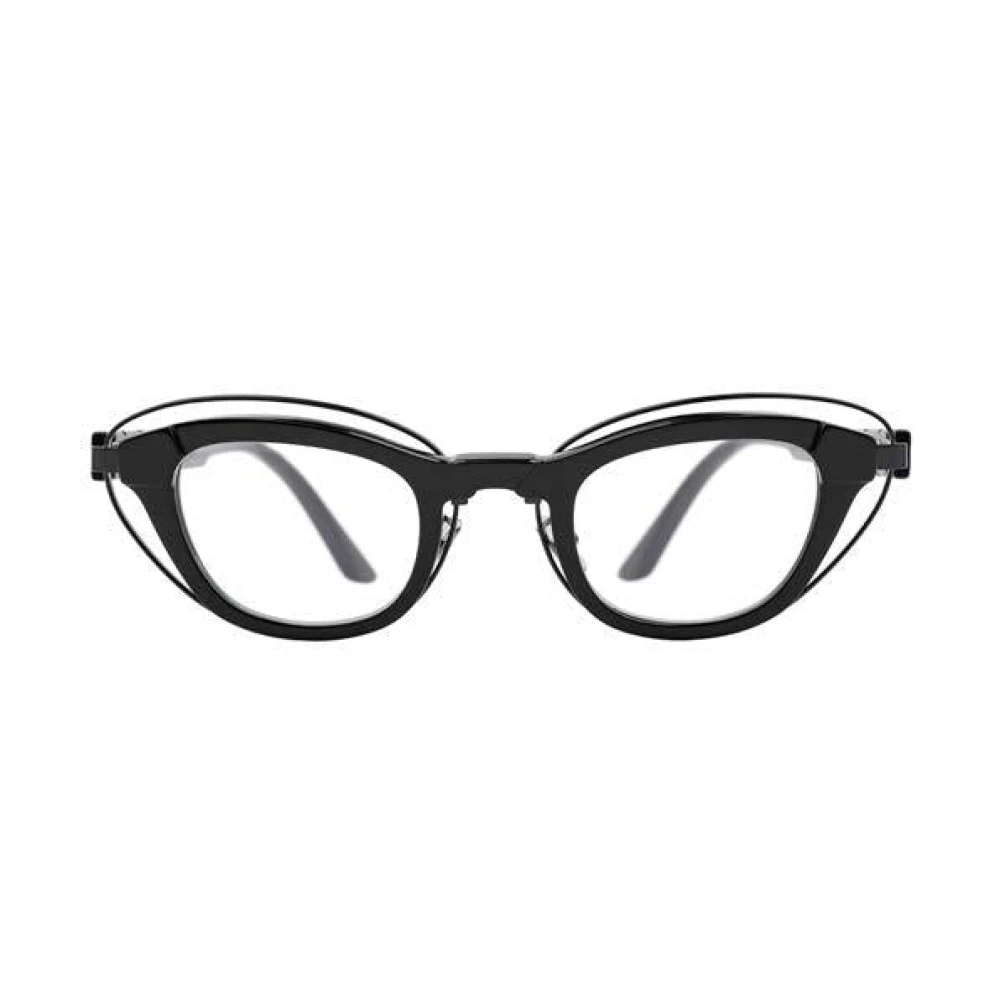 Kuboraum Zwarte Glanzende Bril met Heldere Lens Black Dames