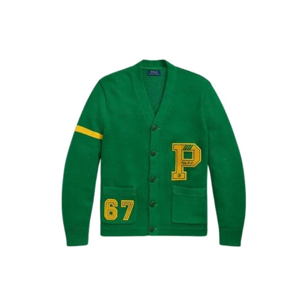 Polo Ralph Lauren Men's Green Cotton Cardigan Sweater