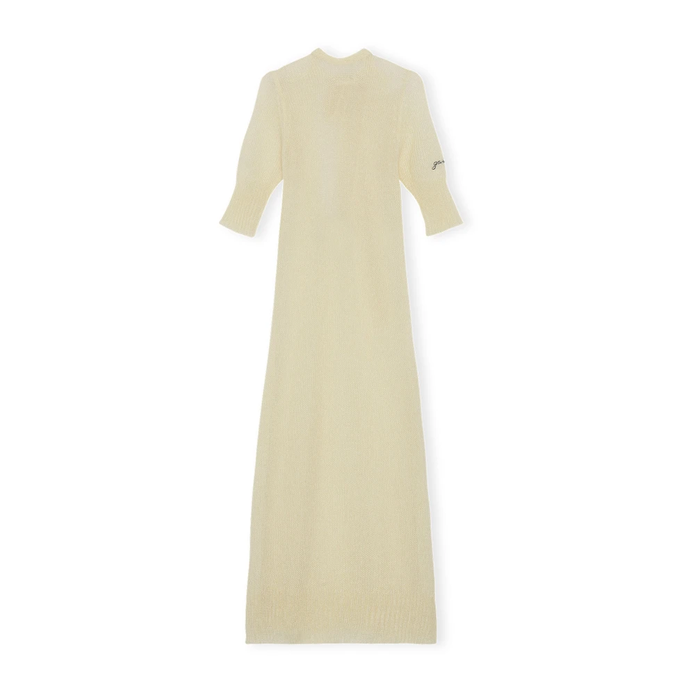 Ganni Stijlvolle O-Neck Midi Jurk Beige Dames