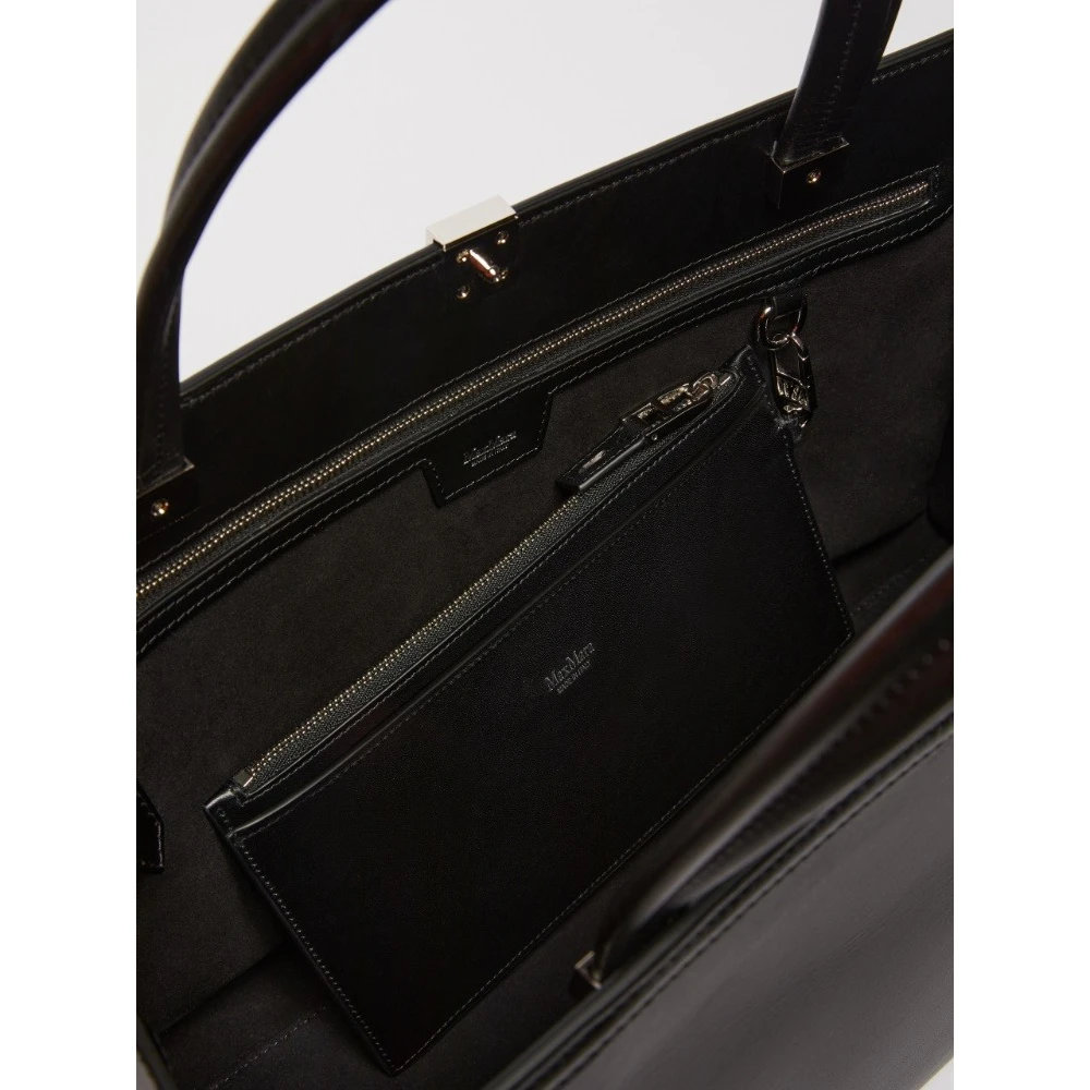 Max Mara Luxe Tote Tas met Suède Interieur Black Dames