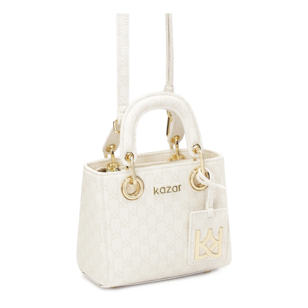 Kazar Leren handtas in een compacte versie White Dames