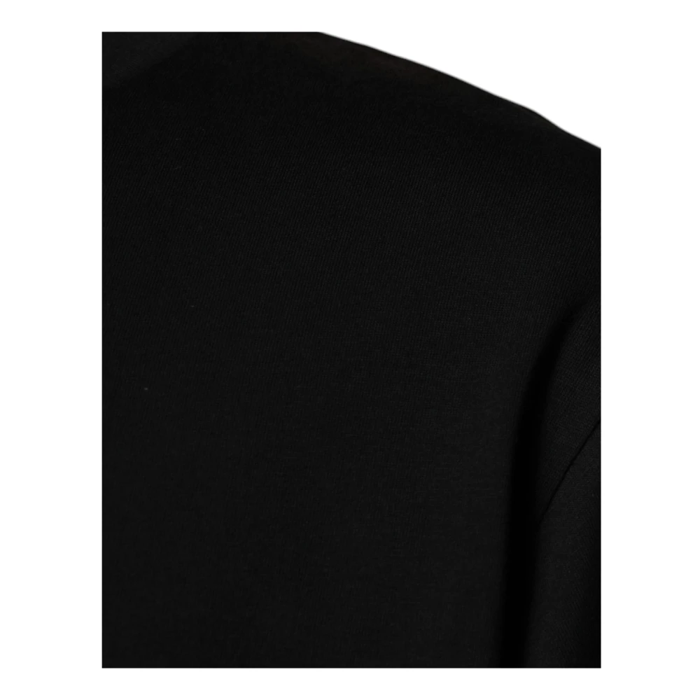 Dolce & Gabbana Zwarte katoenen T-shirt met logodetails Black Heren