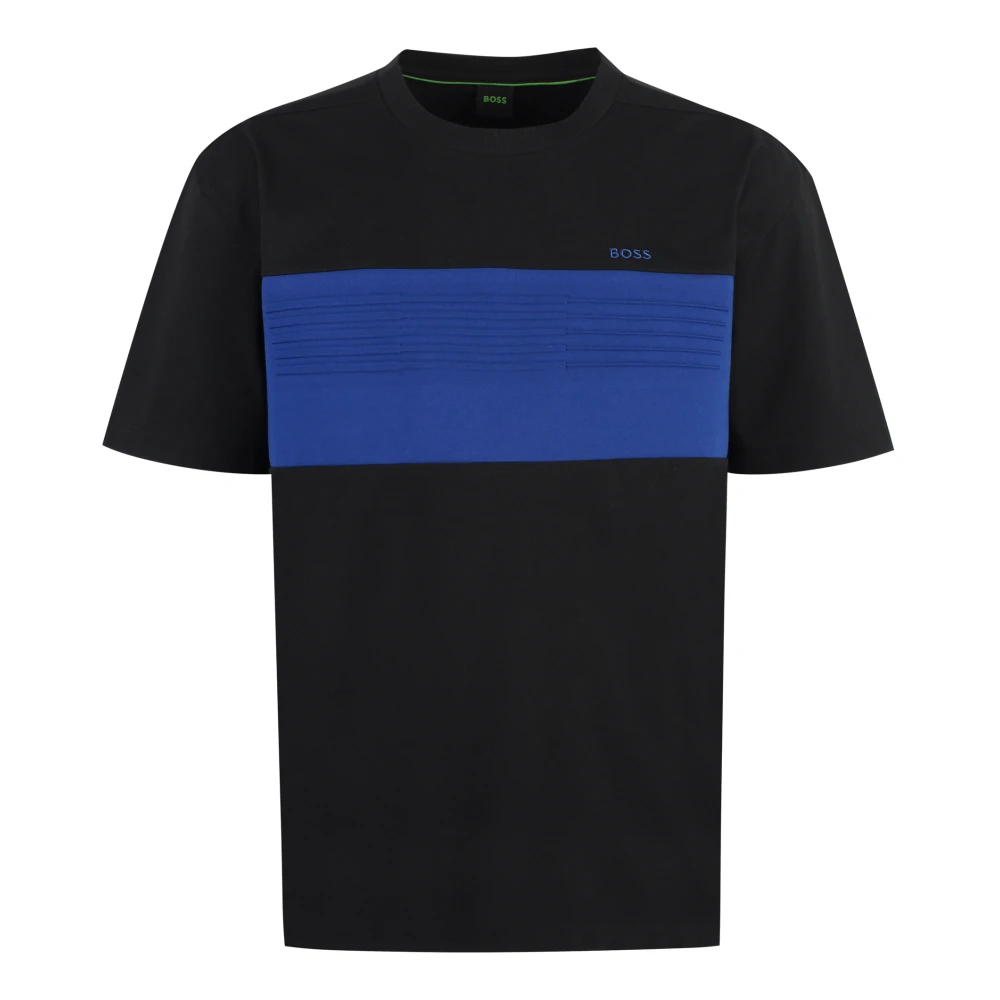 Hugo Boss Räfflad bomull T-shirt Black, Herr