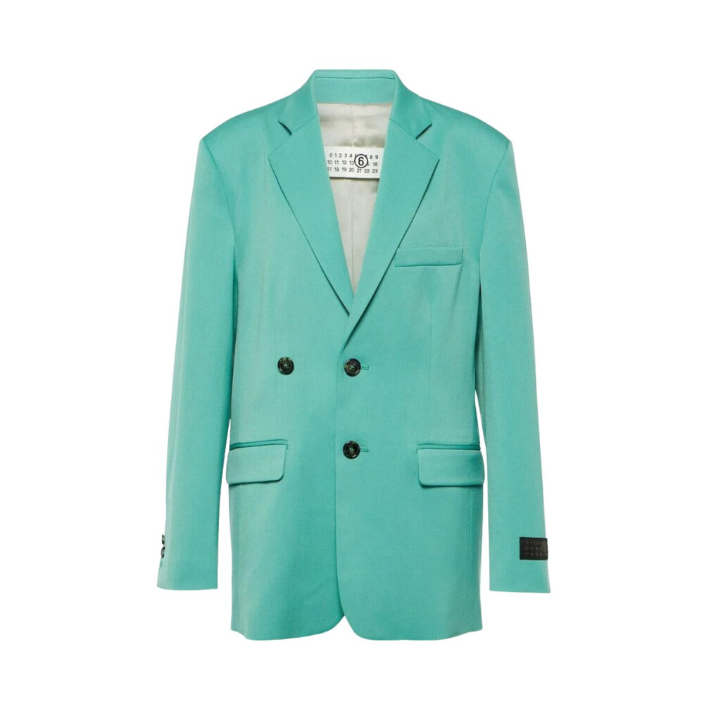 アウターその他 MM6 MAISON MARGIELA Woman Blazer Green Green double-breasted oversized blazer MM6 Maison Margiela