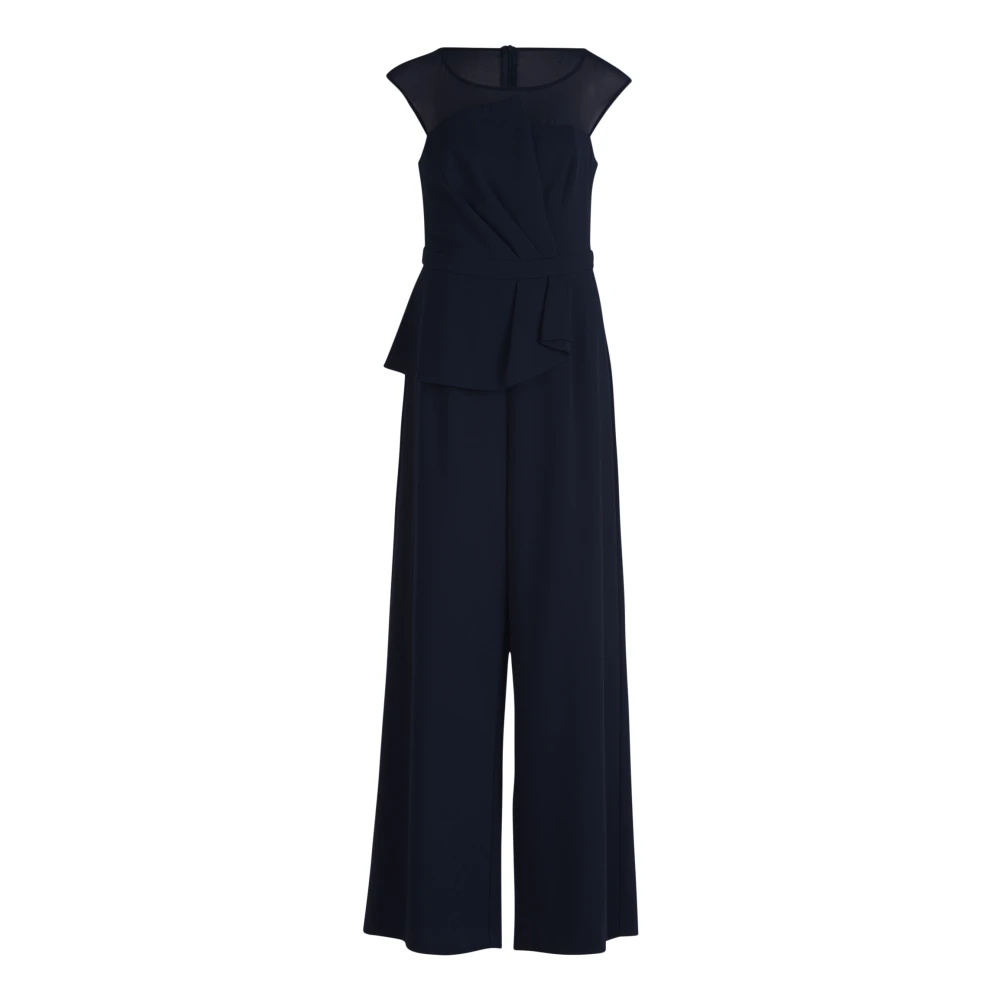 Vera Mont Mouwloze Jumpsuit met Peplum Detail Blue Dames