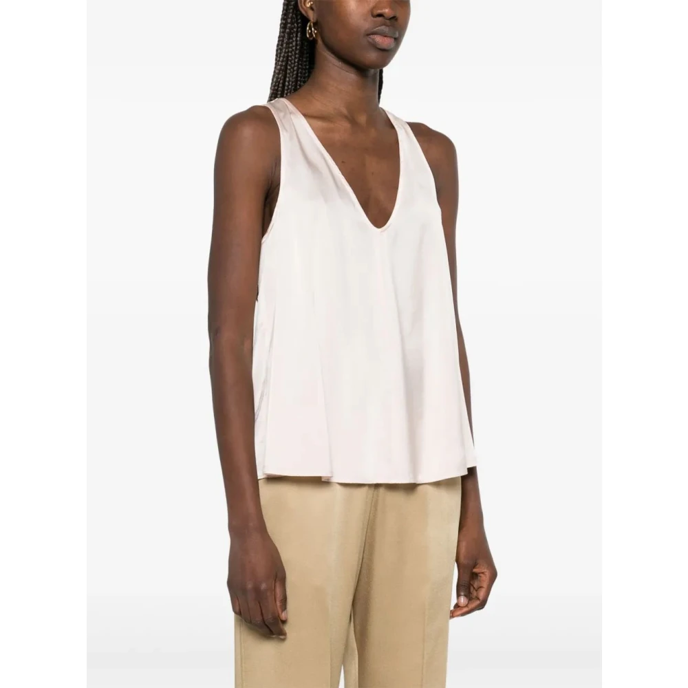 Forte Zijden Top en Rok Set Beige Dames