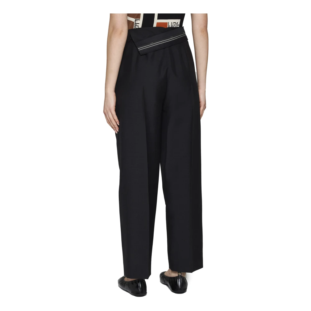 Fendi Zwarte Stijlvolle Broek Black Dames