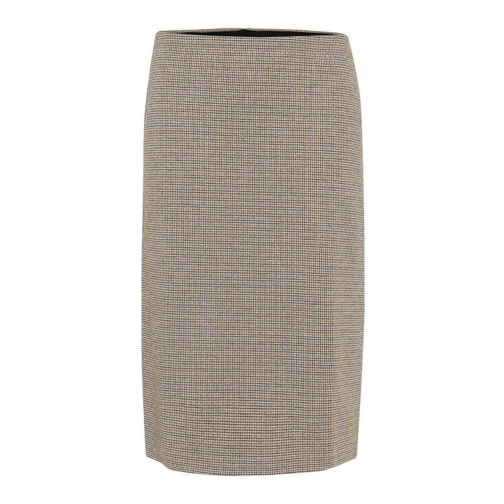 Part Two Bruin Geruite Rok Klassieke Stijl Brown Dames