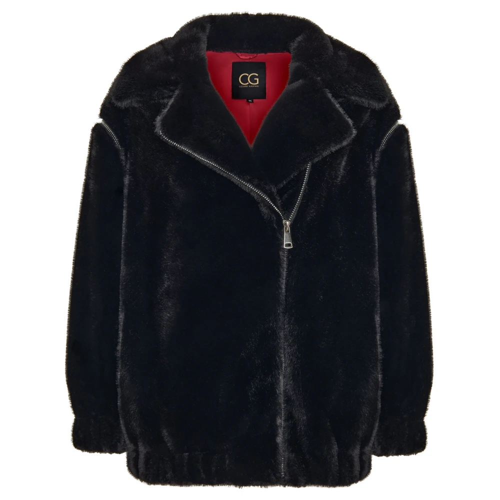 Cesare Gaspari Faux Fur & Shearling Jackets Black Dames