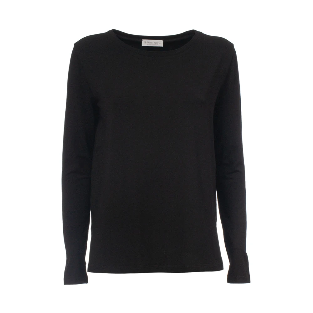 Le Tricot Perugia Comfort Fit Longsleeve T-Shirt Black Dames