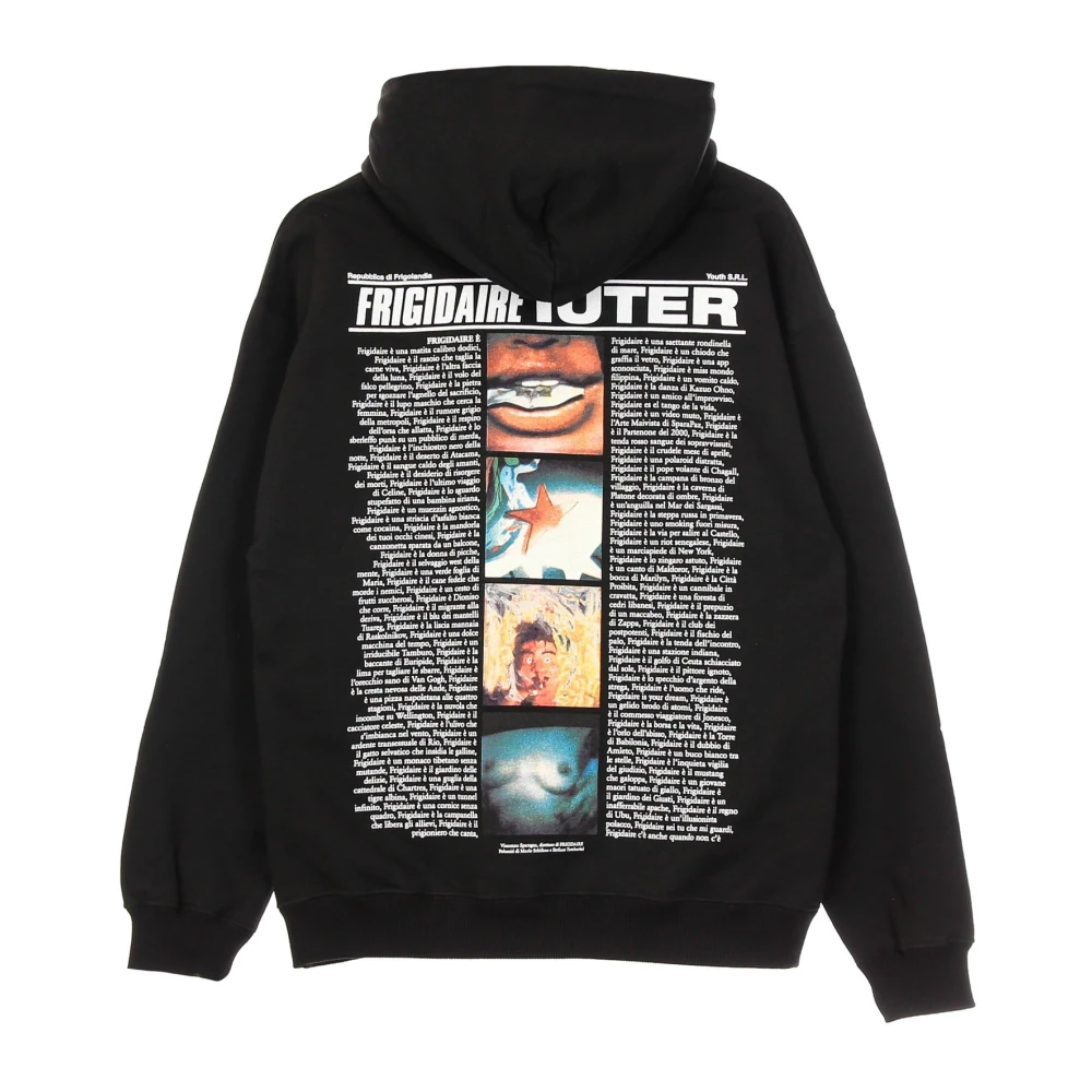 Iuter Zwarte lichtgewicht hoodie met trekkoord Black Heren