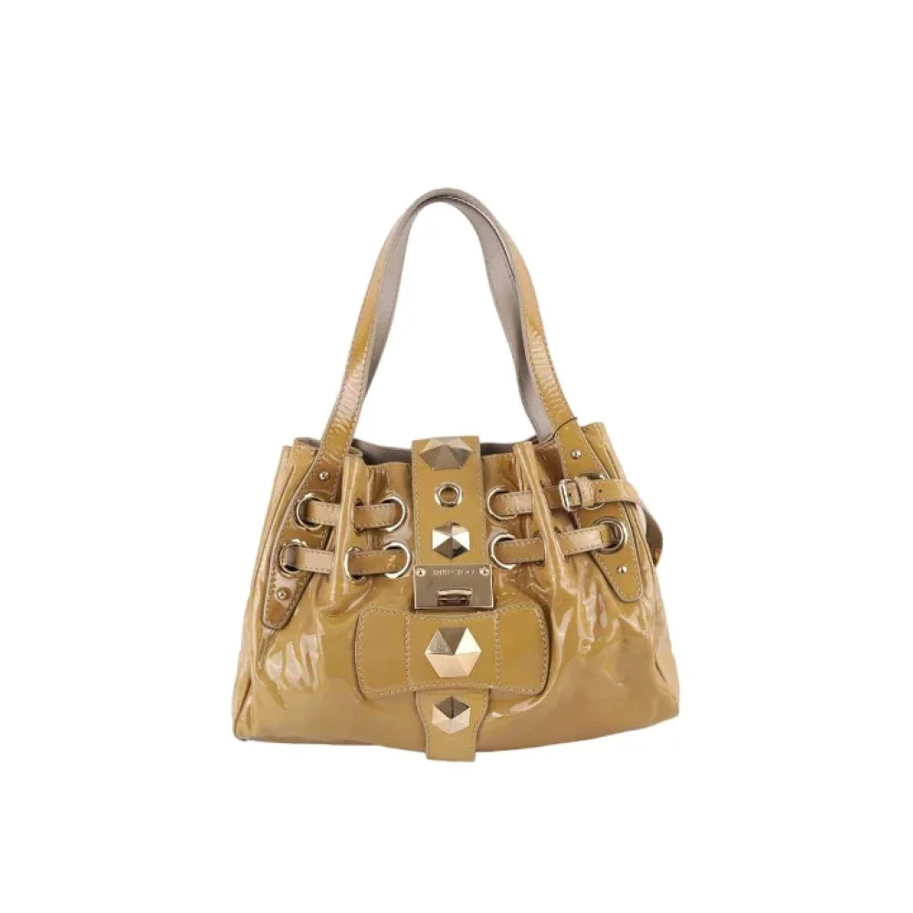 Jimmy Choo Pre-owned Canvas shoulder-bags Yellow Dames