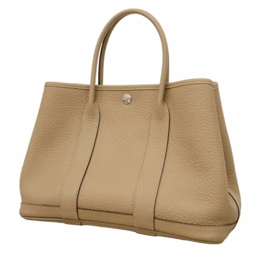 Hermès Vintage Pre-owned Leather totes Beige Dames