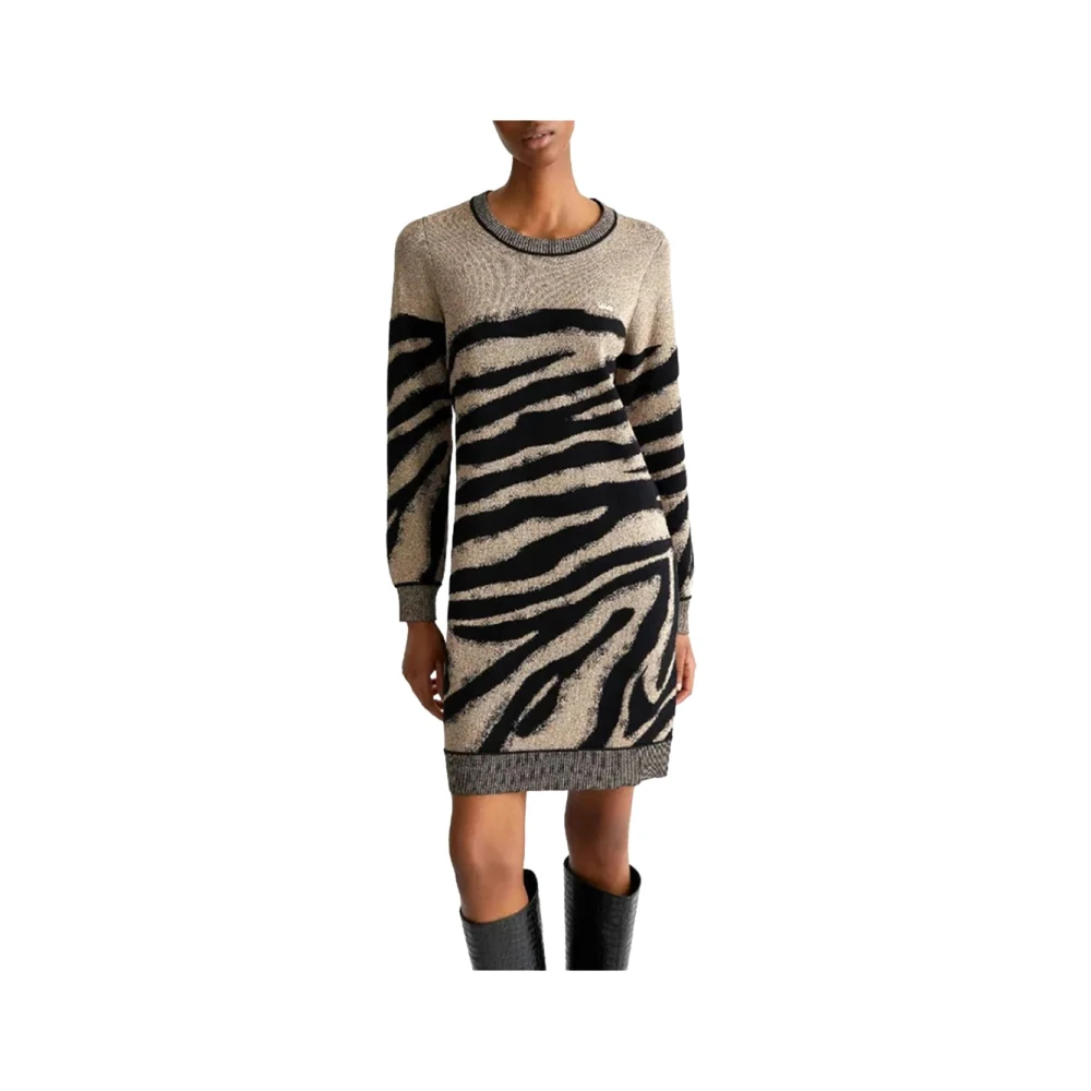Liu Jo Zwarte Elegante Jurk met Pailletten Black Dames