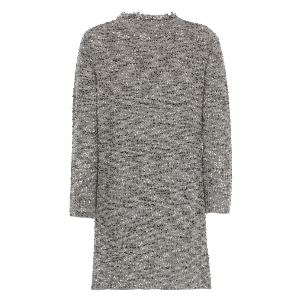 Kangra Grijze Kasjmier Wollen Jas met Lurex Gray Dames