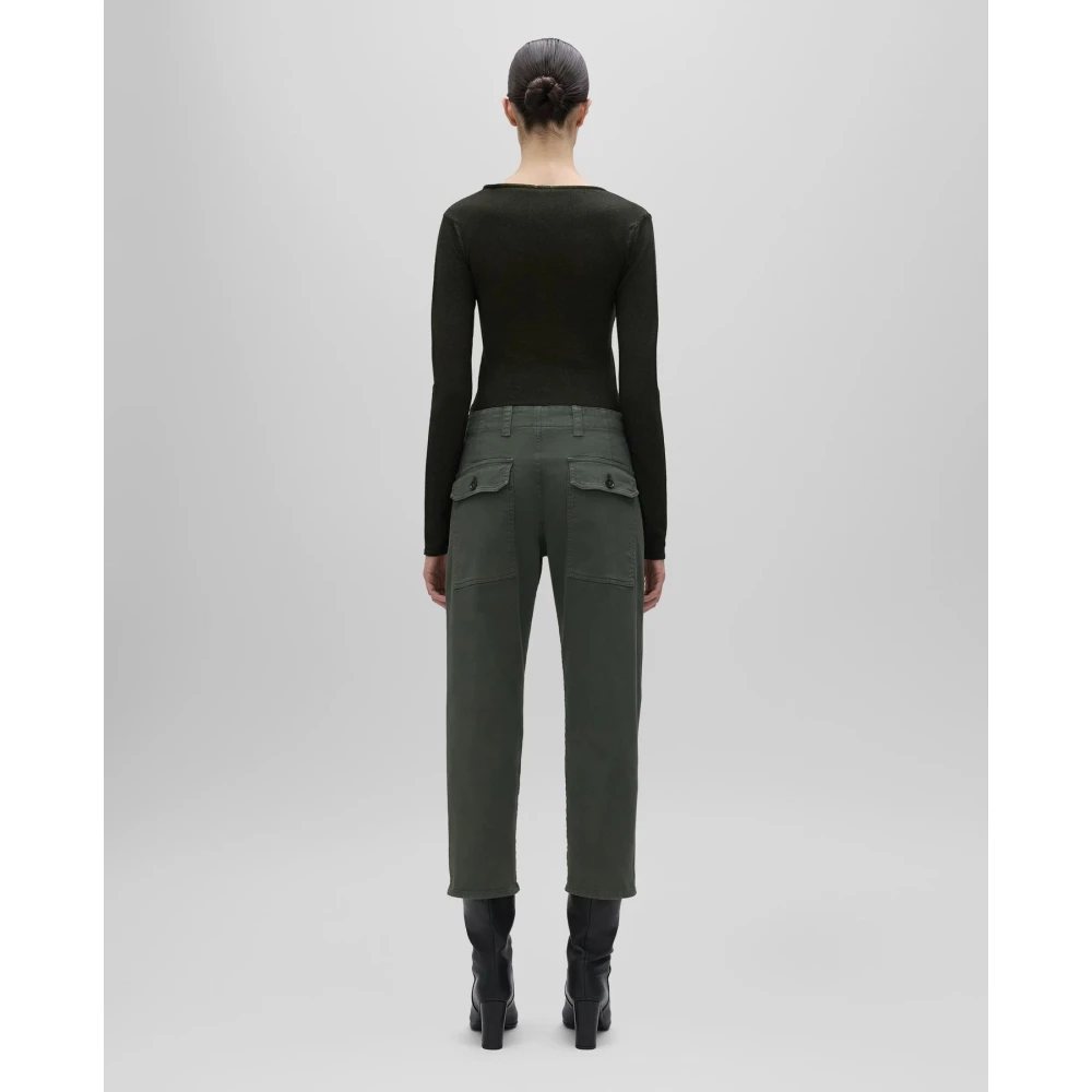 Aspesi Cropped Gabardine Broek Green Dames