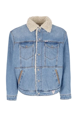 Vintage Denim Jacket med Sherpa Krage