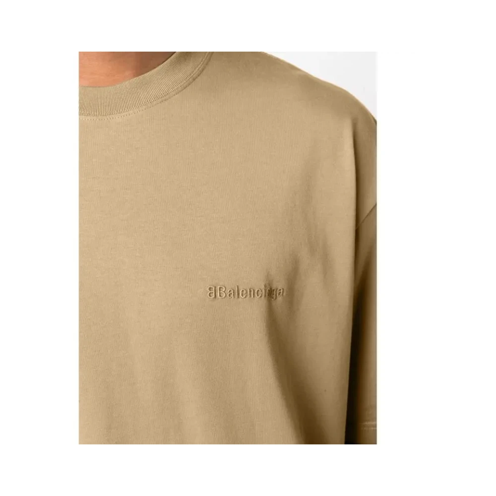 Balenciaga BB Logo T-shirt Beige Heren