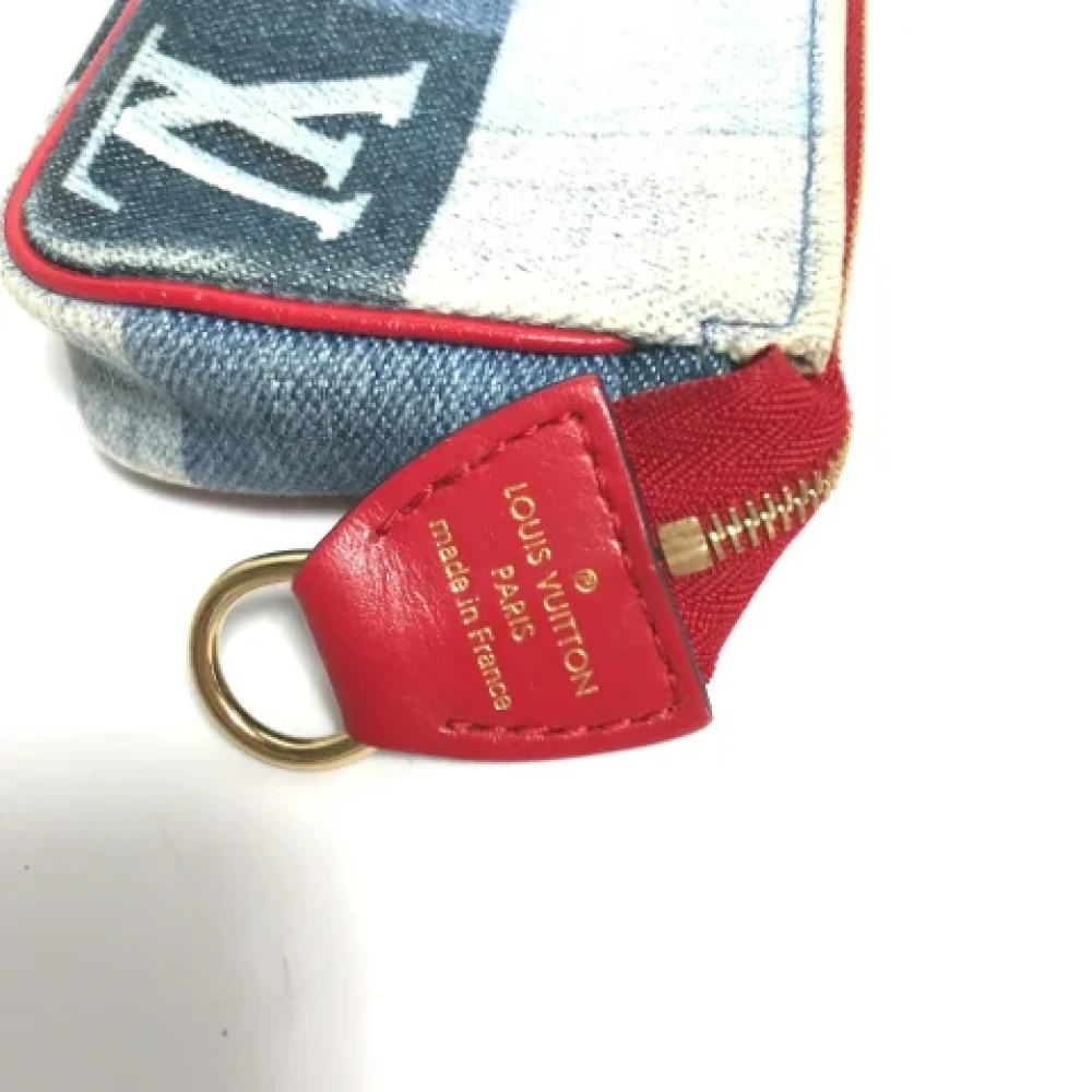 Louis Vuitton Vintage Pre-owned Denim wallets Blue Dames