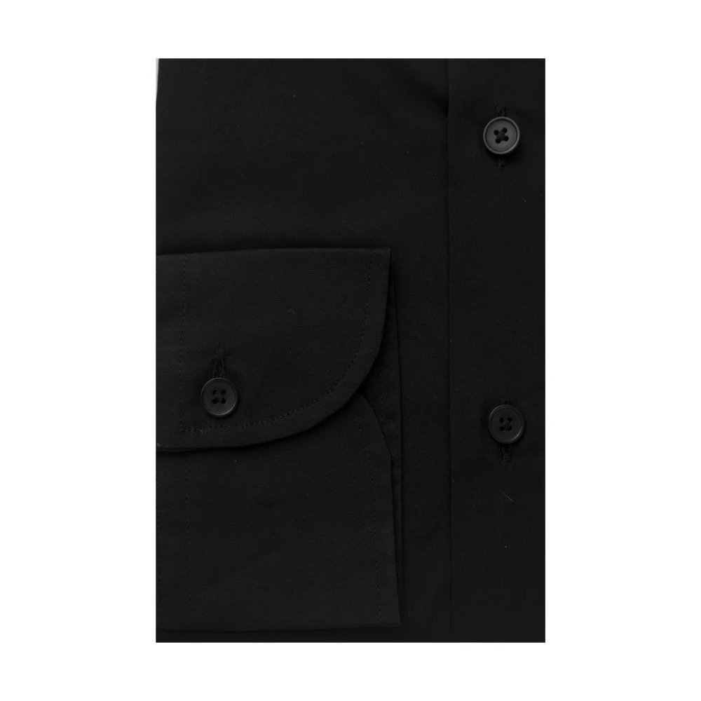 Bagutta Elegant Slim Fit Zwart Overhemd met Franse Kraag Black Heren