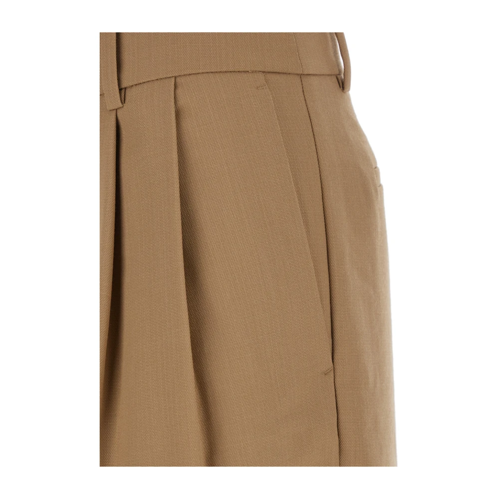 Michael Kors Beige Op Maat Gemaakte Wollen Broek Vrouw Beige Dames